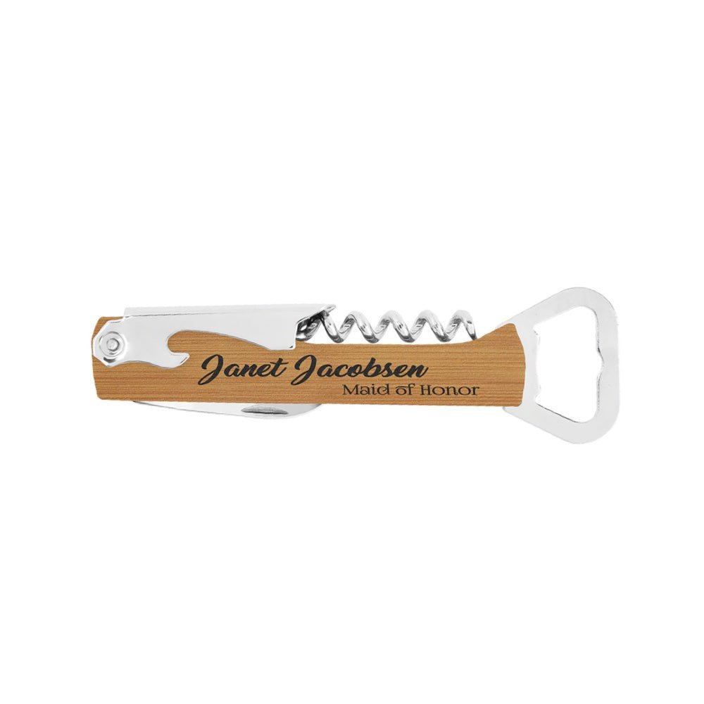 Bamboo Engravable Wine Bottle Opener