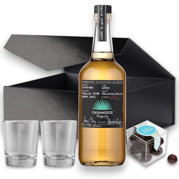 Casamigos Choice of Tequila or Mezcal, Shot Glasses and Candy Gift Set