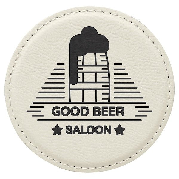 Customizable Round Leatherette Coaster