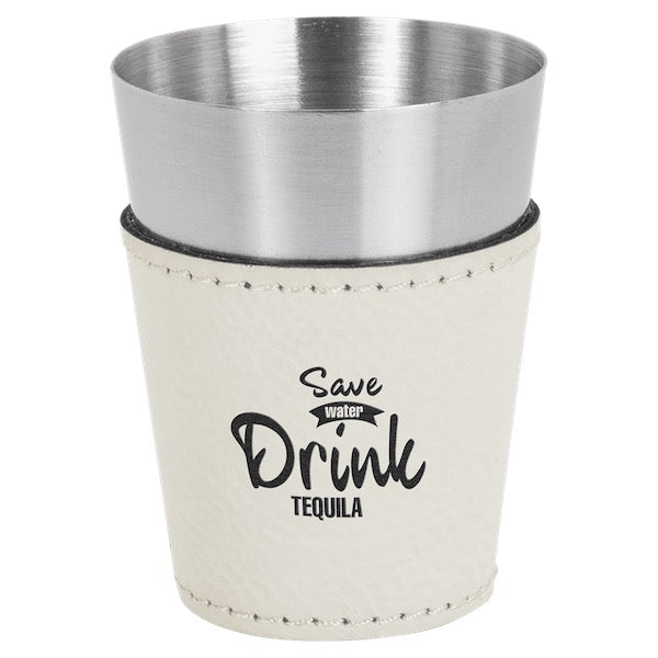 Leatherette & Stainless Steel Shot Glass