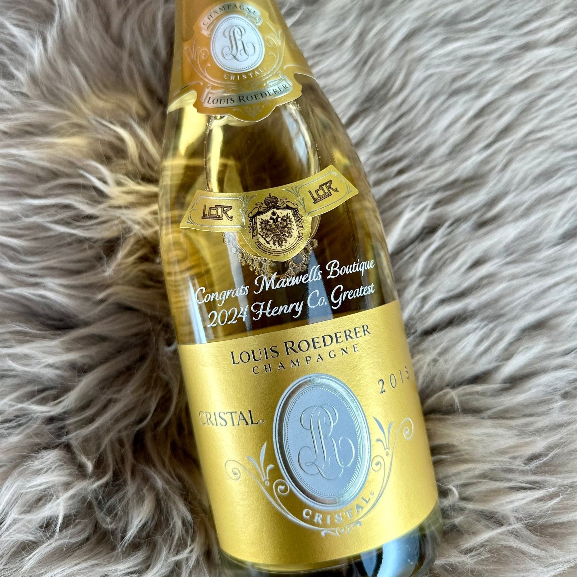 Louis Roederer Cristal Champagne Gift Set with Customizable Flutes and Sweets