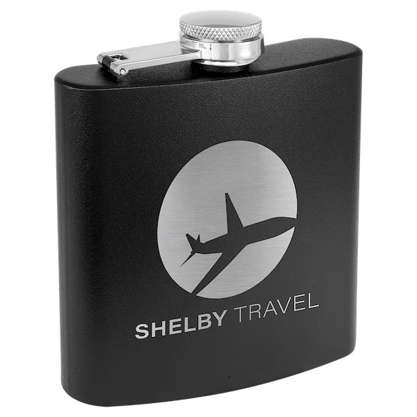 Matte Black Personalized Flask