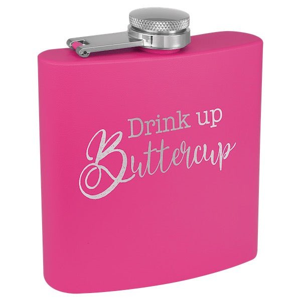 Matte Pink Personalized Flask