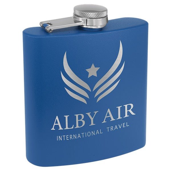 Matte Royal Blue Personalized Flask