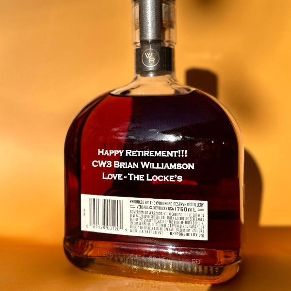 Woodford Reserve Double Oaked Engraved Bourbon Bottle