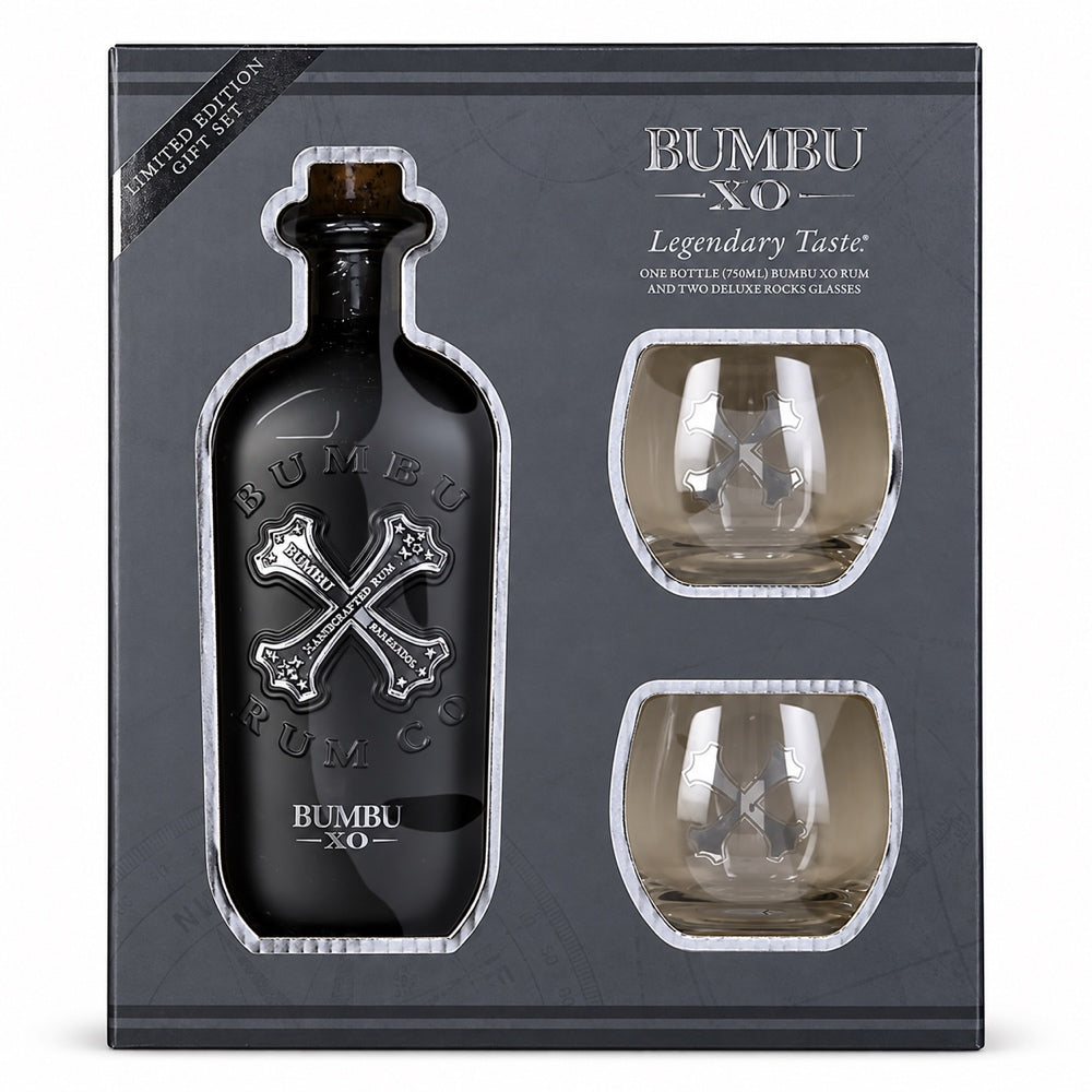 Bumbu XO Rum Rocks Glass Gift Set, 750 ml