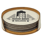 Customizable Round Leatherette 6 Coasters Set  