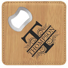 Customizable Square Leatherette Bottle Opener Coaster  