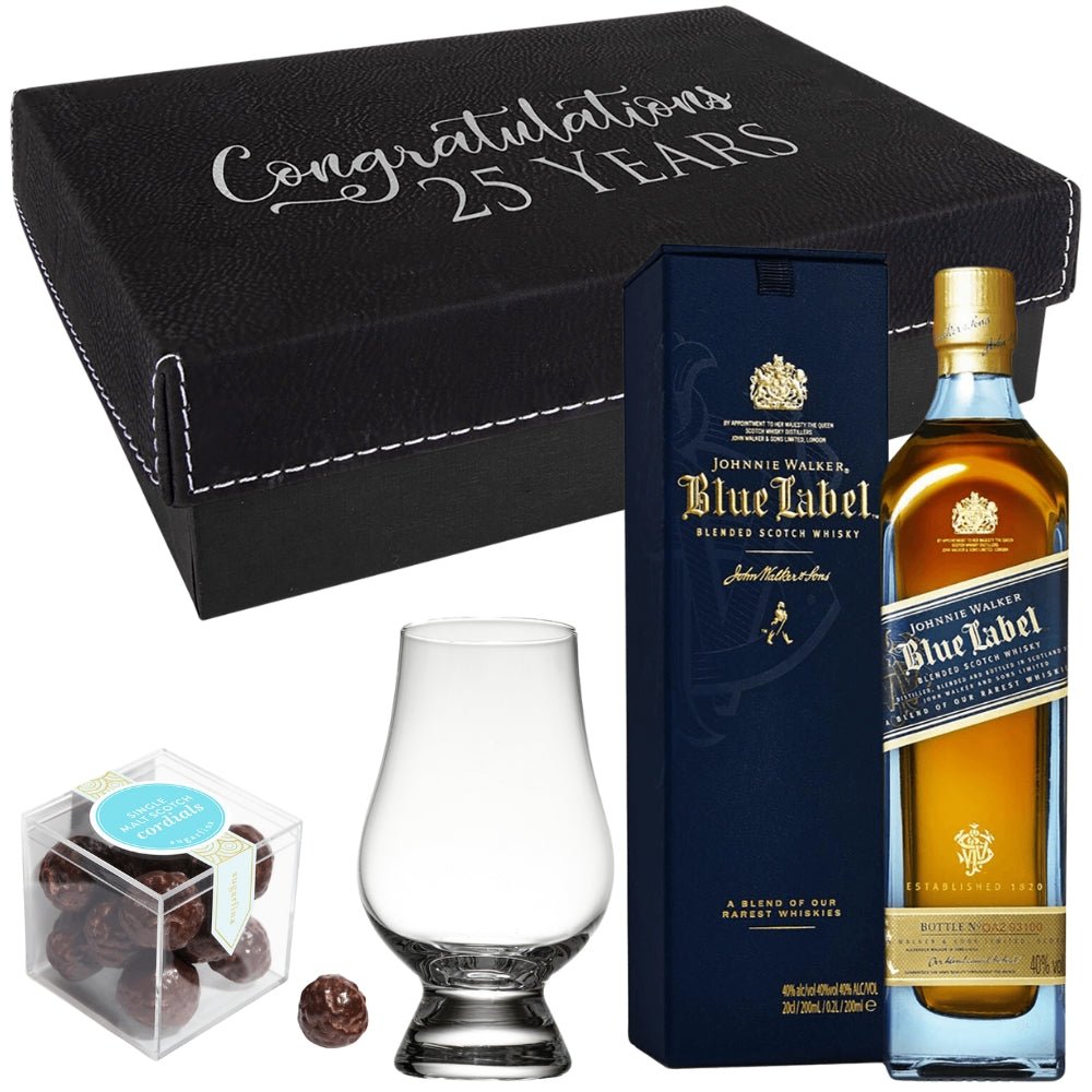 Johnnie Walker Blue Label Blended Scotch Whiskey 200ml Bottle Gift Set  