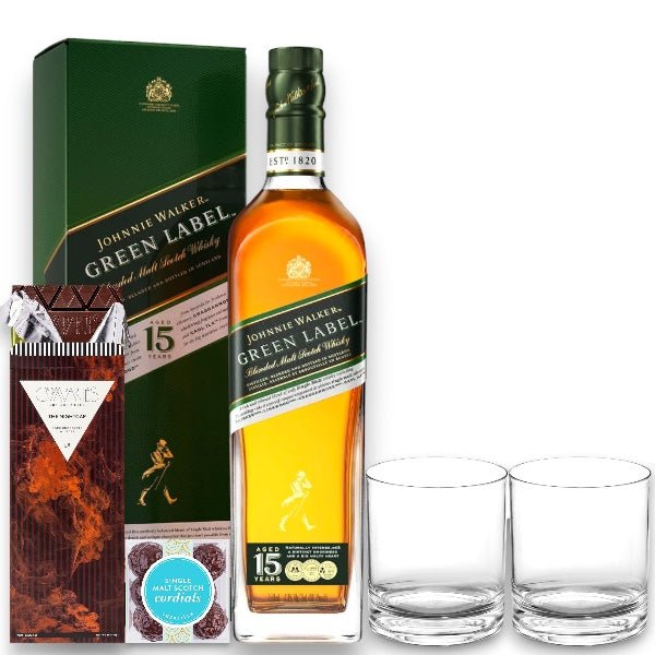 Johnnie Walker Green Label Blended Scotch Whiskey Gift Set  