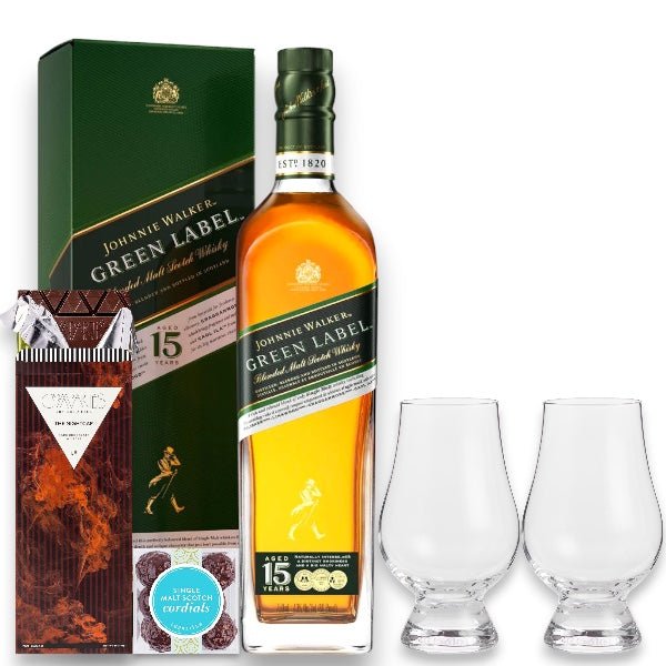 Johnnie Walker Green Label Blended Scotch Whiskey Gift Set  