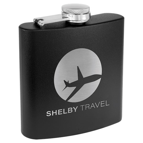 Matte Black Personalized Flask  