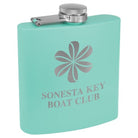 Matte Teal Personalized Flask  