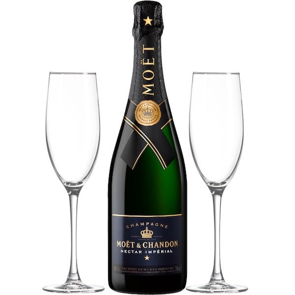 Moët & Chandon Imperial Champagne Gift Set with Engraved Flutes  