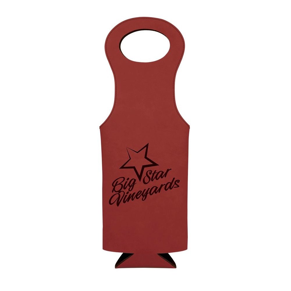 Rose Engravable Leatherette Wine Bag  