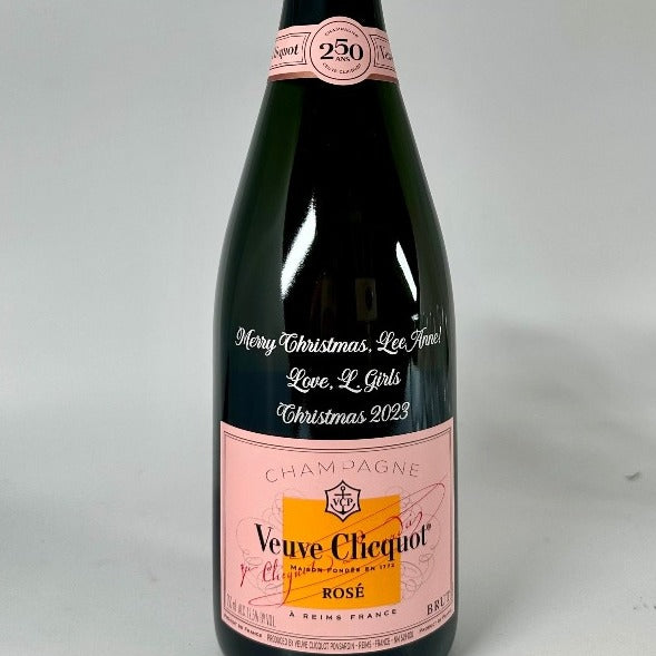 Veuve Clicquot Rose Champagne Engraved Bottle  