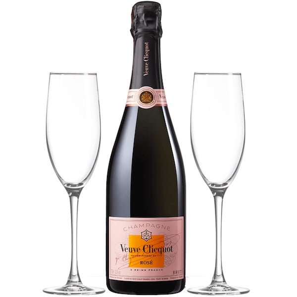 Veuve Clicquot Champagne Gift Set with Engraved Flutes  