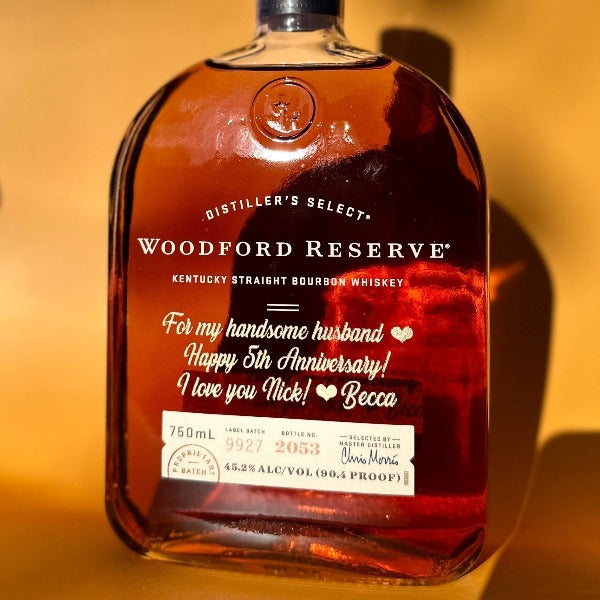 Woodford Reserve Engraved Whiskey Bottle  
